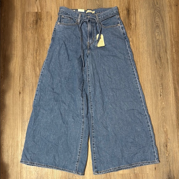 Levi's XL SUPERWIDE High Waist Blue Flare Wide Leg Jeans - Picture 2 of 9